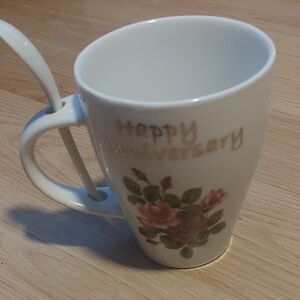 Floral Happy Anniversary Mug
